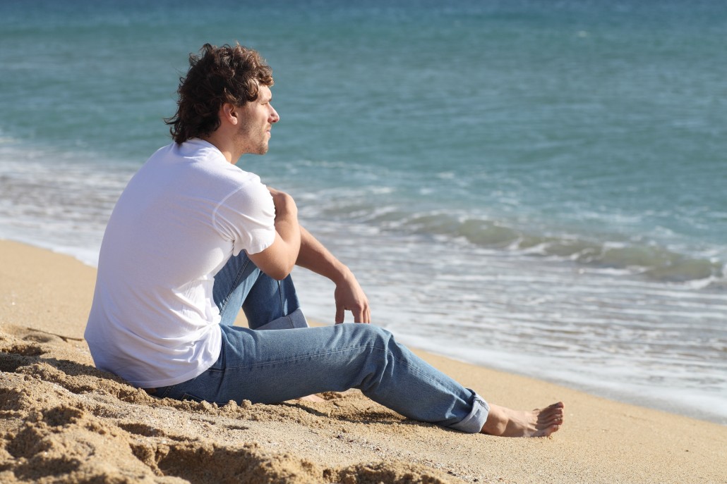 Man thinking and watching the sea